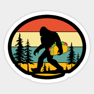 Bigfoot Carrying Taco Sticker